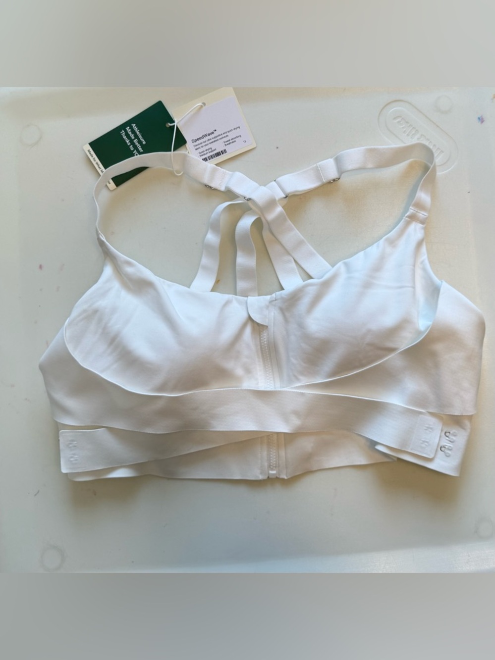 NWT Halara Speedwave Medium Support Push Up Sports Bra, D-F Cup, White